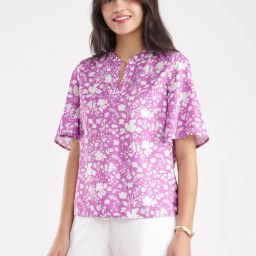 Fablestreet Lilac & White Floral Print Top-picture-15