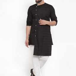 KLOTTHE Men Self Design Kurta with Churidar Pyjamas-image-31