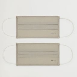 MANGO Women Pack of 2 Olive Green Solid 2 Ply Hygienic Reusable Masks-image-10