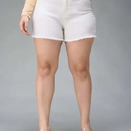Miss Chase A+ White Plain Shorts-image-47