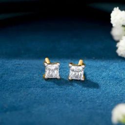 P.N.Gadgil Jewellers 22KT (916) BSI Gold Square Charm Stud Earring for Women-image-12