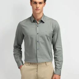 Arrow New York Green Cotton Slim Fit Checks Shirt-image-94