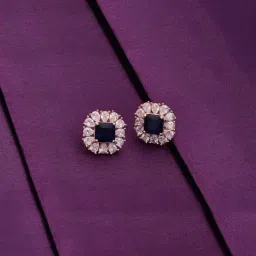 Kai Jewel Shining Sun Statement Stud Rose Gold Earrings for Women-image-6