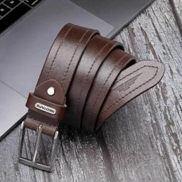 Red Tape Brown Leather Waist Belt for Men-picture-28