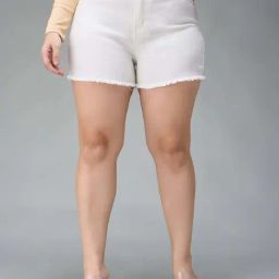 Miss Chase A+ White Plain Shorts-image-87
