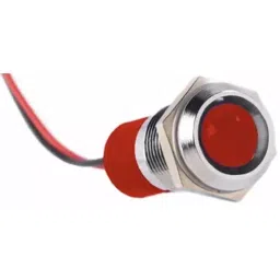 RS PRO Red Panel Mount Indicator 12V DC, Mounting Hole Size 14 mm, Termination Type Lead Wires, IP Rating IP67, Model No 7227381-6