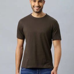 Don Vino Dark Olive Regular Fit Crew T-Shirt-image-36