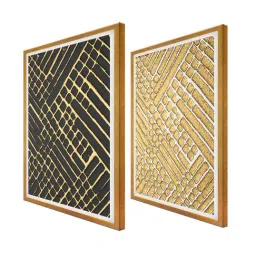 999Store Gold & Black Pattern Printed Canvas Paintings - Set of 2 image 3