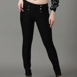 SHOWOFF Black Cotton Slim Fit Jeggings-image-56