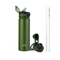 Pigeon Green Stainless Steel Rush Thermos Flask With Straw & Screw Cap (0.75 L)-image-44