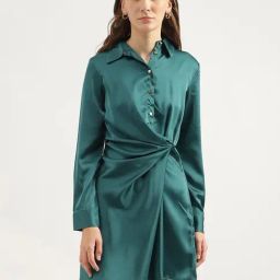 United Colors of Benetton Teal Regular Fit A Line Dress-image-7