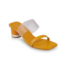 SCENTRA Women Yellow Solid Block Heels-picture-17