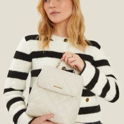 Accessorize London Cream Quilted Backpack-picture-19