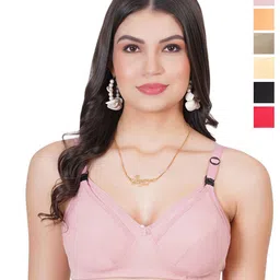 Liigne Pack Of 6 Full Coverage Non Padded Cotton Maternity Bras-image-37