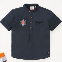 Ed-a-Mamma Kids Navy Cotton Applique Shirt-picture-9