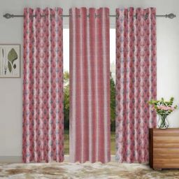 Hosta Homes Pink Polyester Long Door Curtains-27