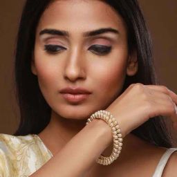 Jazz And Sizzle Gold-Plated Pearls-Studded Bangles for Women - Set of 2-image-61