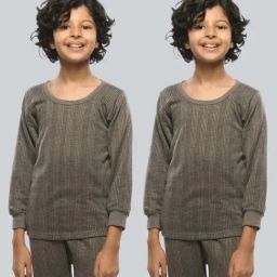 LUX Inferno Kids Charcoal Grey Skinny Fit Full Sleeves Thermal Top (Pack of 2)-image-84