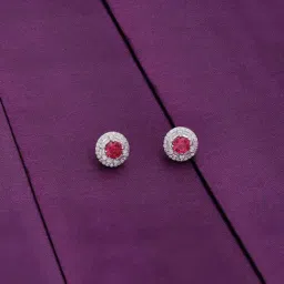 Kai Jewel Sterling Silver Minimalistic White and Pink Timeless Circular Earrings for Women-image-31