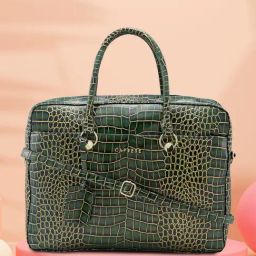 Caprese Faux leather Green Women Laptop Handbag-picture-30
