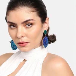 Sohi Gold Plated Party Designer Stone Drop Earrings image 3