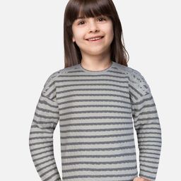 Gini and Jony Girls Grey Striped Top-image-67