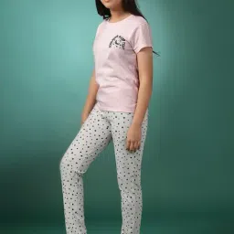 Lil Tomatoes Kids Pink & Grey Printed Top with Pants-image-19