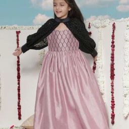 VASTRAMAY Girls Pink & Black Embroidery Full Sleeves Dresses-picture-11
