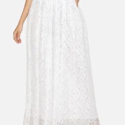 Scorpius White Lace Self Design Skirt-image-50