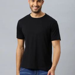Don Vino Black Regular Fit Crew T-Shirt-image-126