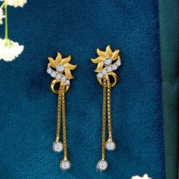 P.N.Gadgil Jewellers 22KT (916) BSI Gold Frosted Elegance Dangler Earring for Women-image-65