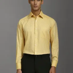 Louis Philippe Yellow Cotton Regular Fit Printed Shirt-picture-40