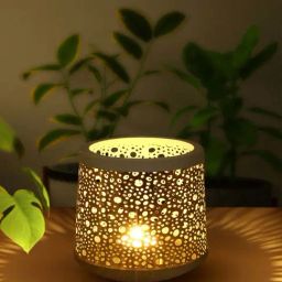 Living Scapes by Pantaloons Gold & Green Iron Votive - Set of 3-image-45