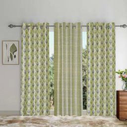 Hosta Homes Green Polyester Door Curtains-33