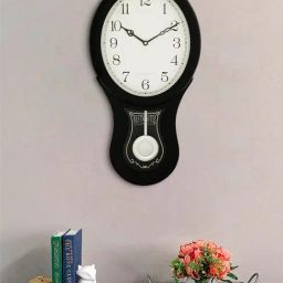 CHRONIKLE Elegant Vertical Black Wood Wall Clock-25
