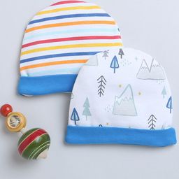 BUMZEE Boys Set Of 2 Printed Cotton Beanies-11