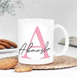 FNP White & Pink Ceramic Name Impressions Mug (325ml)-46