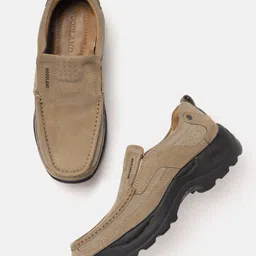 Woodland Men Leather Slip-On Sneakers-18