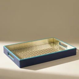 Pure Home and Living Blue Leather Solid Tray-picture-44