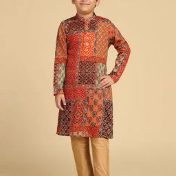Kisah Kids Multi Foil Print KurtaSets-picture-0