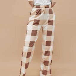 Ginger by Lifestyle Off White Checks Trousers-image-53