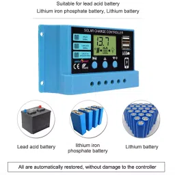 amiciSmart Solar Charge Controller 10A, Intelligent Battery Regulator for Solar Panel LCD Display image 4