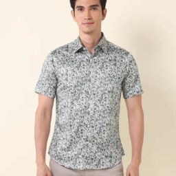 U.S. Polo Assn. Grey Cotton Slim Fit Floral Print Shirt-picture-44