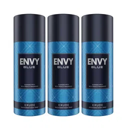 ENVY Men Set of 3 Blue Exude Long Lasting Deodorant Body Spray - 105 g each-15