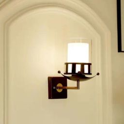 Kapoor E Illuminations Tacoma Brass & Brown Glass Single Light Wall Lamp-picture-15