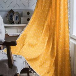 Urban Space Yellow Cotton Door Curtain With Tieback & Eyelet-28