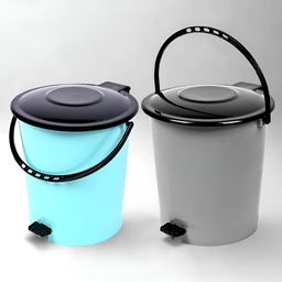 Kuber Industries Green & Grey 2 Pieces Pedal Dust Bins 10 L-24