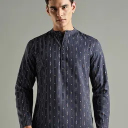 Anouk Striped Thread Work Kurta-image-52