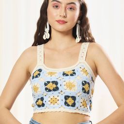 BAESD Shoulder Strap Floral Print Crop Top-image-100