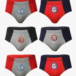 Bodycare Kids Grey & Red Printed Briefs (Pack of 6)-4